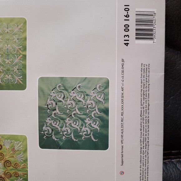 Husqvarna Viking Thread Velvet Decor Embroidery Instructions 196 CD 413 00 16-01 - Picture 6 of 7